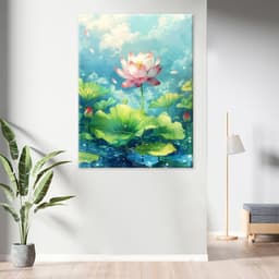 Thương hiệu mới Lotus Canvas Vẽ tranh tường, tranh tường, tranh trang trí nội thất, nhà thờ, thiền định, nhà hàng chay, 6