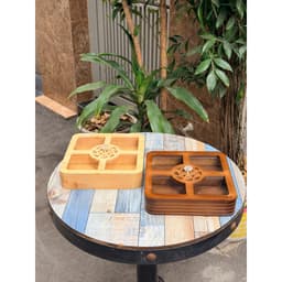 SALE Khay hũ đựng bánh kẹo mứt ngày tết bằng gỗ nâu óc chó đẹp đám cưới hot trend  vuông tròn bàn trà sang trọng GIÁ RẺ 3