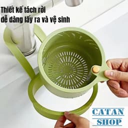 Giỏ Lọc Rác gài bồn rửa chén giúp lọc thức ăn thừa tránh tắt cống  - Có nút nhấn thả rác tiện gdgs1 5