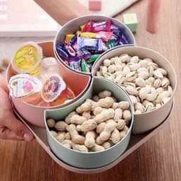 [Top Value] Hộp Mứt Tết, Khay mứt vuông 4 ngăn 5636, Khay đựng bánh kẹo tết, Khay đựng mứt trang trí decor phòng khách 5