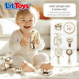 Đồ Chơi Lục Lạc Gặm Nướu Cầm Tay 10 Món ToysLit Cho Bé Xúc Xắc Gặm, Nắm An Toàn Không Lo Độc Hại 9