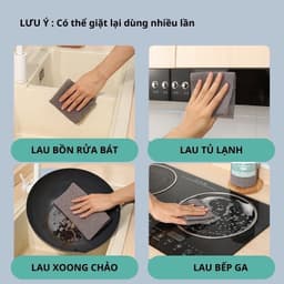 Set 10 Khăn Lau Chén (Rẻ) và Cuộn 25 Khăn Lau Đa Năng Tái Sử Dụng Than Tre 9