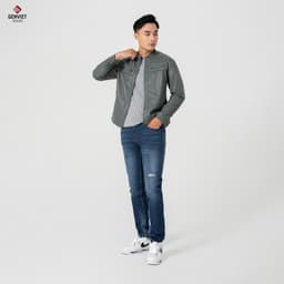 [ẨN] Quần jean nam ống col vừa GENVIET JEANS vải denim cao cấp co giãn nhẹ basic dễ phối đ 8375 4