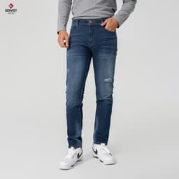 [ẨN] Quần jean nam ống col vừa GENVIET JEANS vải denim cao cấp co giãn nhẹ basic dễ phối đ 8375 7