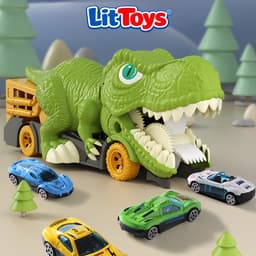 Bộ Đồ Chơi Khủng Long Nuốt 6 Xe Ô Tô Con Hợp Kim ToysLit Chất Liệu Nhựa ABS Cứng Cáp Bền Bỉ An Toàn 4
