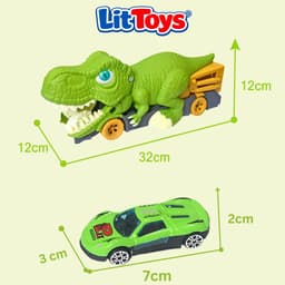 Bộ Đồ Chơi Khủng Long Nuốt 6 Xe Ô Tô Con Hợp Kim ToysLit Chất Liệu Nhựa ABS Cứng Cáp Bền Bỉ An Toàn 6