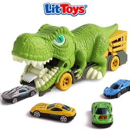 Bộ Đồ Chơi Khủng Long Nuốt 6 Xe Ô Tô Con Hợp Kim ToysLit Chất Liệu Nhựa ABS Cứng Cáp Bền Bỉ An Toàn 9