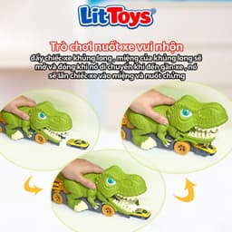 Bộ Đồ Chơi Khủng Long Nuốt 6 Xe Ô Tô Con Hợp Kim ToysLit Chất Liệu Nhựa ABS Cứng Cáp Bền Bỉ An Toàn 3