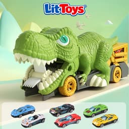 Bộ Đồ Chơi Khủng Long Nuốt 6 Xe Ô Tô Con Hợp Kim ToysLit Chất Liệu Nhựa ABS Cứng Cáp Bền Bỉ An Toàn 2