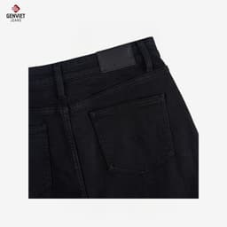 Chân váy jean midi dáng chữ A GENVIET JEANS túi trước vải denim cạp cao giấu bụng tốt 9111 4