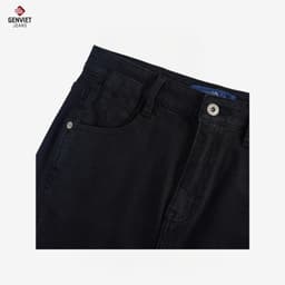 Chân váy jean midi dáng chữ A GENVIET JEANS túi trước vải denim cạp cao giấu bụng tốt 9111 3