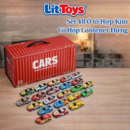 Đồ Chơi Mô Hình 48 Xe Ô Tô ToysLit Bằng Hợp Kim Chạy Đà Hình Thùng Container 1