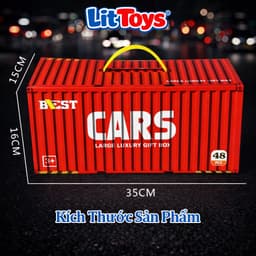 Đồ Chơi Mô Hình 48 Xe Ô Tô ToysLit Bằng Hợp Kim Chạy Đà Hình Thùng Container 2