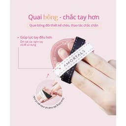 Bộ 3 Mút Trang Điểm AMORTALS Pink & Black / TieTie  tán kem nền, cushion tiện lợi 6