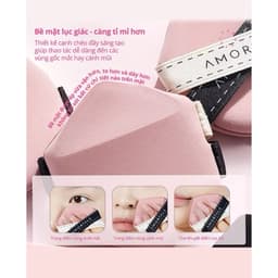 Bộ 3 Mút Trang Điểm AMORTALS Pink & Black / TieTie  tán kem nền, cushion tiện lợi 5