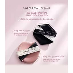 Bộ 3 Mút Trang Điểm AMORTALS Pink & Black / TieTie  tán kem nền, cushion tiện lợi 4
