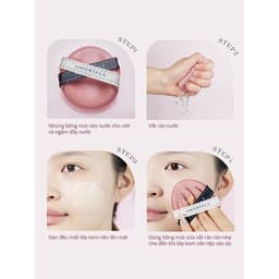 Bộ 3 Mút Trang Điểm AMORTALS Pink & Black / TieTie  tán kem nền, cushion tiện lợi 7