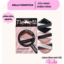 Bộ 3 Mút Trang Điểm AMORTALS Pink & Black / TieTie  tán kem nền, cushion tiện lợi 1