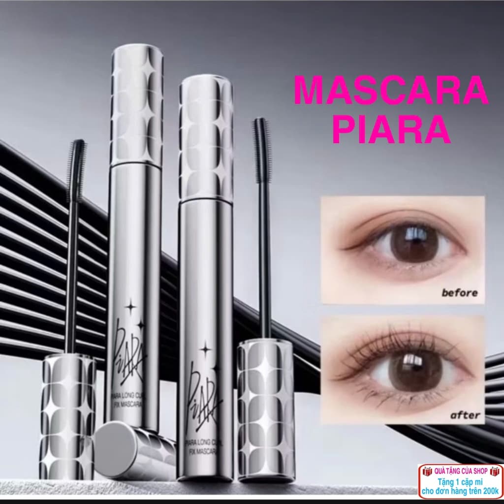Mascara PIARA giữ mi cong lâu, chống thấm nước, làm dày dài mi