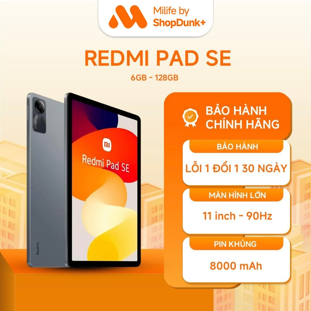Máy Tính Bảng Xiaomi Redmi Pad SE Wifi 6GB 128GB Chính Hãng BH 18 Tháng