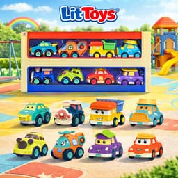 Bộ Đồ Chơi Set 8 Xe Ô Tô Police Chạy Đà ToysLit Kiểu Dáng Hoạt Hình Cho Bé Vui Chơi Giải Trí 4