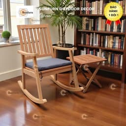 Ghế Bập Bênh Thư Giãn SUNFURN KÈM NỆM - Gỗ Tự nhiên, Chịu Lực 120kg (Rocking Chair Cao Cấp Cho Người Già, Trung niên) 8