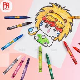Búp sáp màu Thiên Long 12 cây 18 cây - Màu Vẽ An Toàn Cho Bé, Tô Màu Mượt Mà - POMI 4