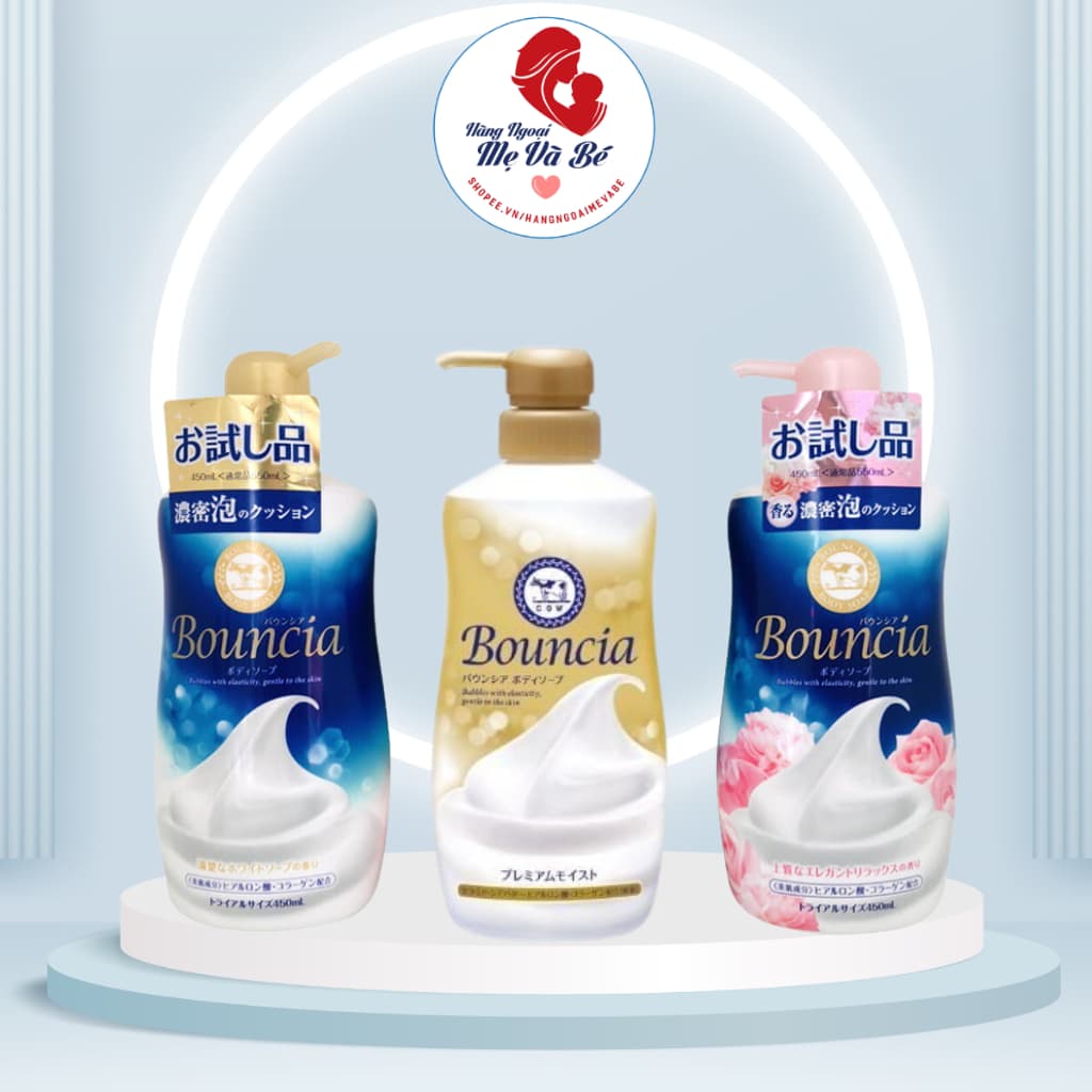 Sữa Tắm COW Bouncia Nhật Bản Sữa Bò Tươi, Hương Hoa Hồng Dịu Nhẹ