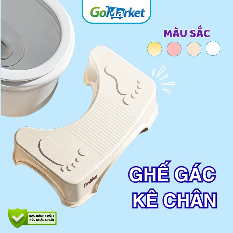 Ghế Gác Kê Chân GoMarket Nhựa PP Hỗ Trợ Tư Thế Đi Toilet Khoa Học, Chống Táo Bón Hiệu Quả Ghế Ngồi Nhà Tắm