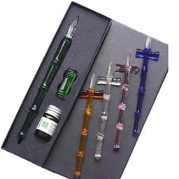 SET BÚT THỦY TINH TRÚC CỔ TRANG - Bộ Tập Viết Tiếng Trung Kèm Mực Và Kệ Đỡ Cao Cấp 4