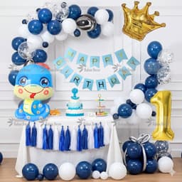 Set bóng sinh nhật thôi nôi cho bé gái, bé trai đầy đủ phụ kiện kèm bóng con vật 4