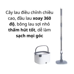 [Tặng 1 Bông Lau] Bộ Cây Lau Nhà Tự Vắt Thông Minh Hokori 9561, Lau Nhà Cao Cấp - DOMUS 3