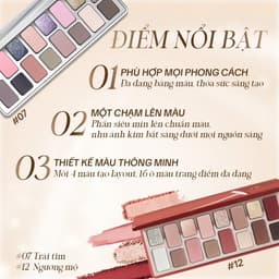 Bảng Phấn Mắt CHEERYEP 16 Ô Natural Star Đa Năng Dễ Dùng Chuẩn Màu Lâu Trôi Đa Dạng Bảng Màu Nhũ Lì 3