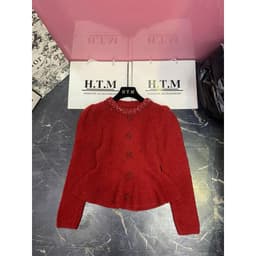 Áo len cúc hoa pelum cổ đá QCCC 5