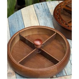 SALE Khay hũ đựng bánh kẹo mứt ngày tết bằng gỗ nâu óc chó đẹp đám cưới hot trend  vuông tròn bàn trà sang trọng GIÁ RẺ 9
