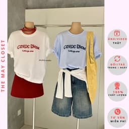 𝑨𝒏𝒏 𝑺𝒕𝒖𝒅𝒊𝒐  𝐖𝐆𝐖𝐄] Áo Thun Nữ Ngắn Tay Form Rộng 𝐖𝐆𝐖𝐄 8937, Áo Phông Cổ Tròn Thêu Chữ Nổi 3D 1