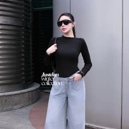 Áo Giữ Nhiệt Len Lông Thỏ Vạt Bầu JUSTDUN PQ7 - Ảo Dài Tay Ôm Body Giữ Nhiệt Cổ Cao 3cm 2