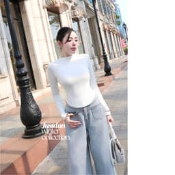 Áo Giữ Nhiệt Len Lông Thỏ Vạt Bầu JUSTDUN PQ7 - Ảo Dài Tay Ôm Body Giữ Nhiệt Cổ Cao 3cm 8