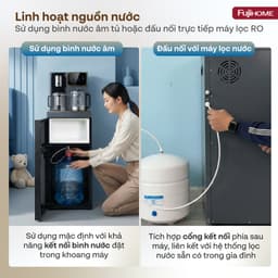 Cây nước nóng lạnh kết hợp bàn pha trà, cà phê Fujihome TB241N-UV – Ngăn khử khuẩn UV, màn hình cảm ứng, hỗ trợ RO 9