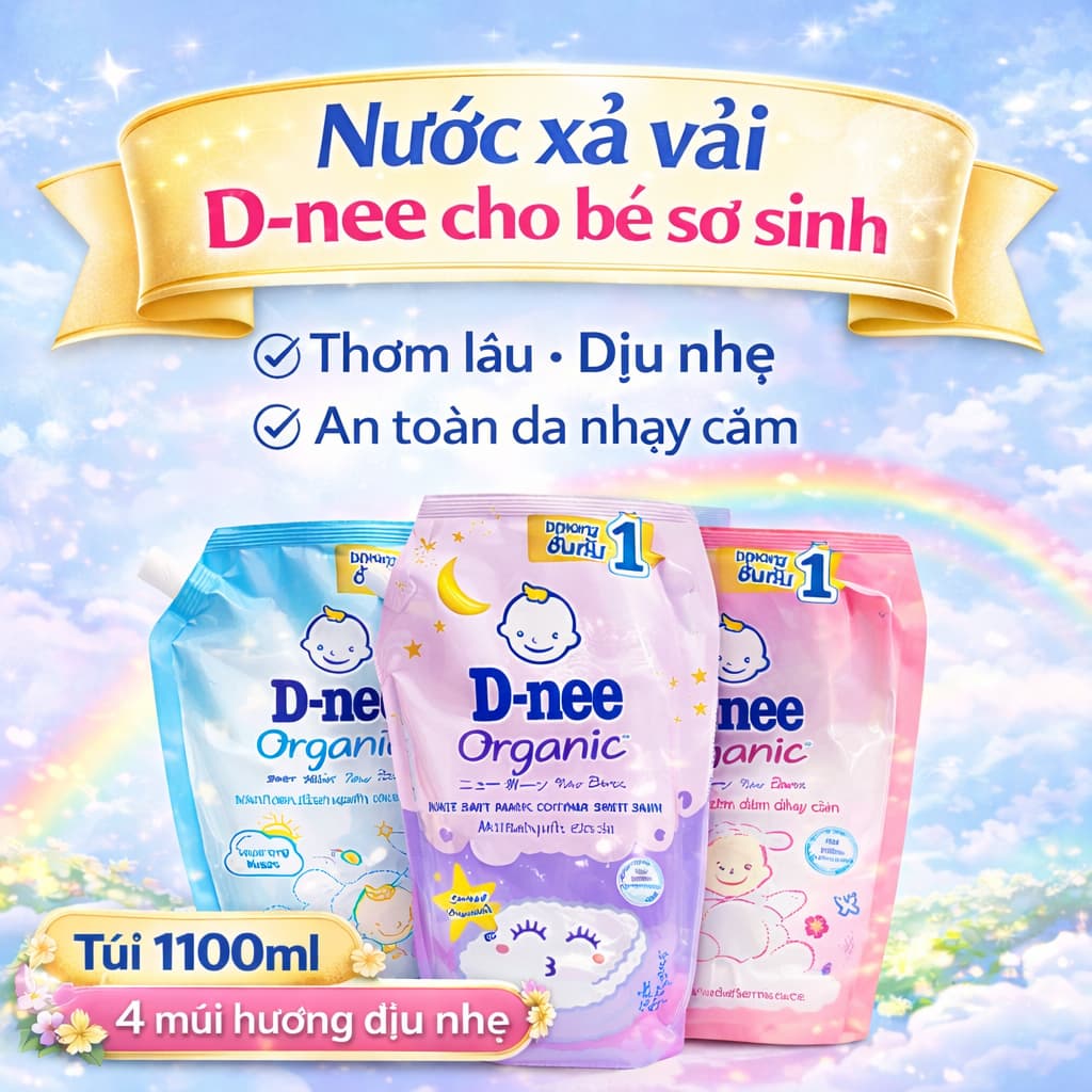 Nước xả vải Dnee Thái Lan làm mềm vải, nhiều mùi hương, an toàn và dịu nhẹ cho bé túi 550ml/1100ml