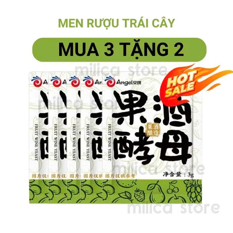 [KHO SỈ] Men ủ trái cây, men thực phẩm lên men hoa quả Angel , gói 3gram ủ được 15kg trái cây