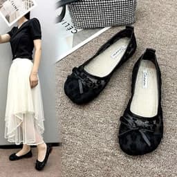 [Peinn] Giày búp bê nữ ,giày ren phối nơ siêu hót 295 1