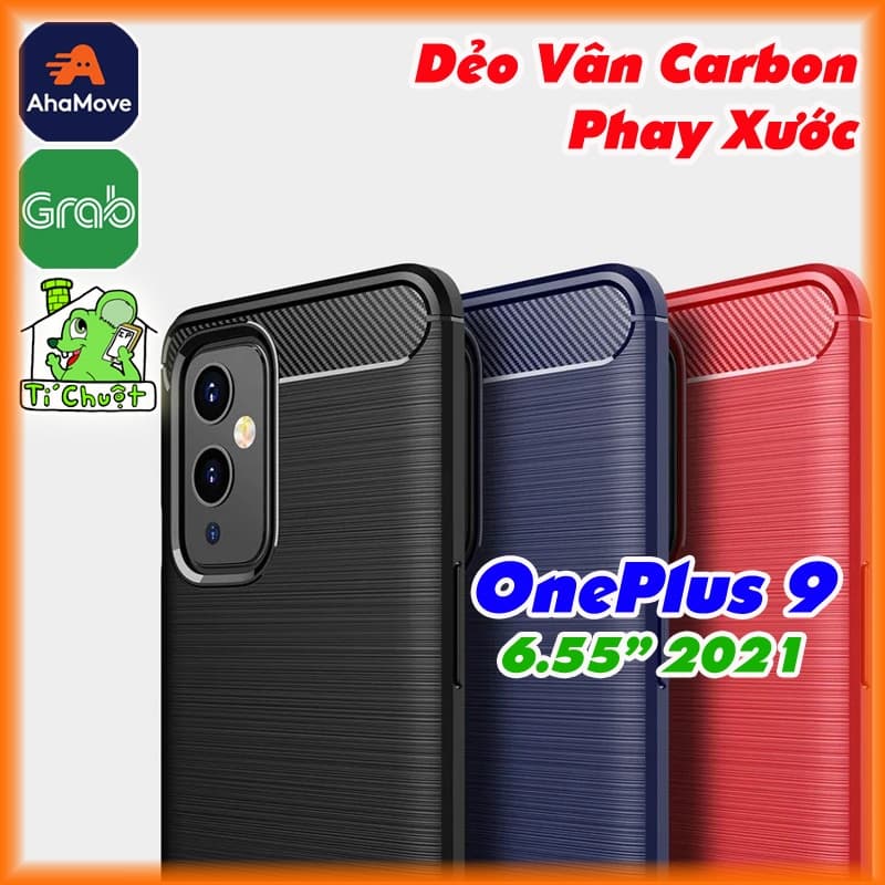 [Ảnh Thật] Ốp Lưng OnePlus 9 6.55" 2021 Vân 3D Carbon Phay Xước Chống Sốc AutoFocus