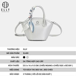 [Tặng Hộp 20.10] Túi Xách Nữ ELLY EL400 Da Tổng Hợp Cao Cấp Đeo Chéo Xách Tay Thời Trang Sang Trọng 2