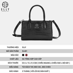 Túi Xách Nữ ELLY EL401 Cao Cấp Đeo Chéo Đeo Vai Xách Tay Thời Trang Thanh Lịch Dễ Phối Đồ 3
