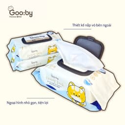 Khăn ướt Gooby Premium cao cấp không mùi an toàn cho trẻ sơ sinh Gói 60 - 100 TỜ 8