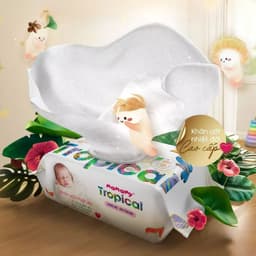 Combo khăn ướt Mamamy Tropical không mùi sợi tự nhiên và rayon ngừa hăm, mềm dai sạch sẽ 2