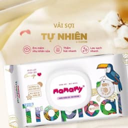 Combo khăn ướt Mamamy Tropical không mùi sợi tự nhiên và rayon ngừa hăm, mềm dai sạch sẽ 5