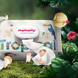 Combo khăn ướt Mamamy Tropical không mùi sợi tự nhiên và rayon ngừa hăm, mềm dai sạch sẽ 3