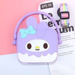 Túi xách silicon hình thỏ tai dài 2 trong 1 cầm tay đeo chéo thời trang đựng bao bì lì xì, mỹ phẩm 9